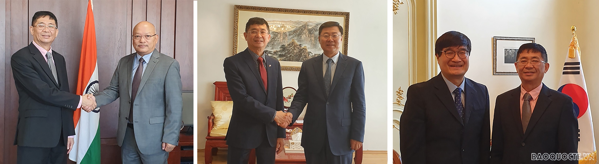 Vietnamese Ambassador to Slovakia politely greets Ambassadors of India, China and RoK